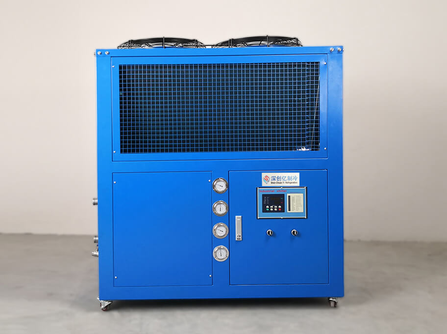 Enfriador de agua refrigerado por aire en caja portátil de 10HP - Azul1